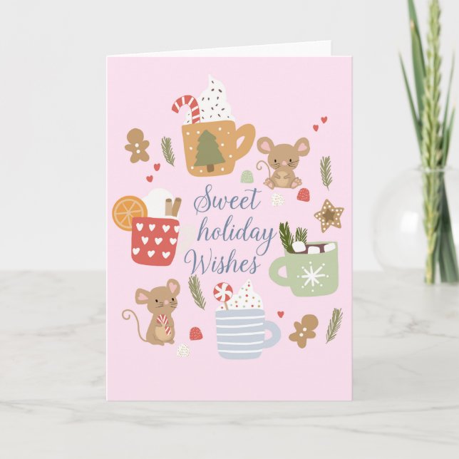 Carte Sweet Holiday Wings Christmas Mice Kids (Devant)
