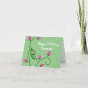 Carte Sweet Pea Cute 1er Anniversaire