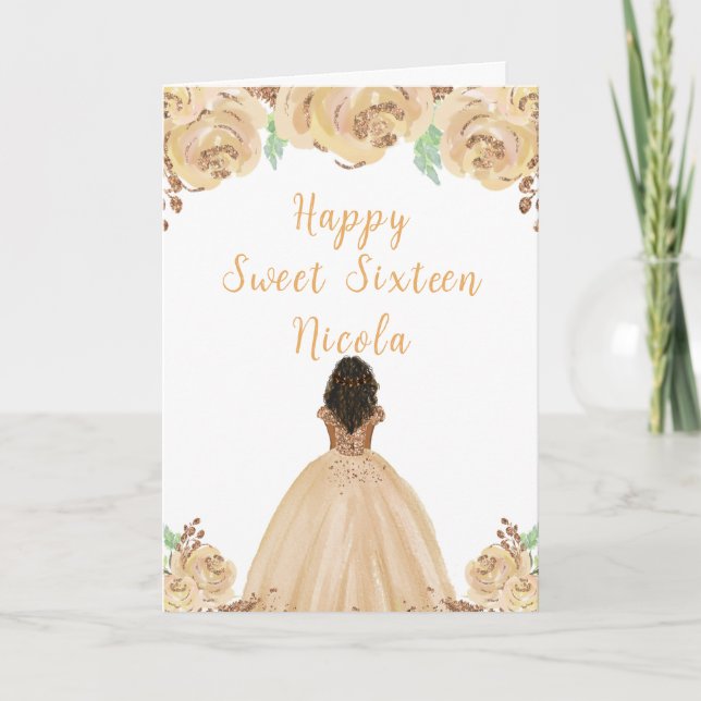 Carte Sweet sixteen de la Princesse de Pêche à la Peau f (Devant)
