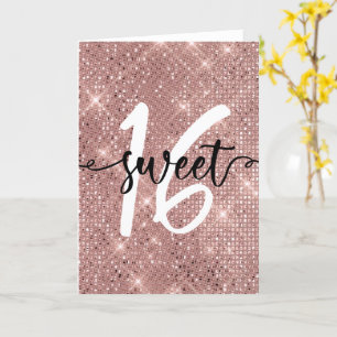 Carte sweet sixteen Joyeux Anniversaire Rose Gold Chic C