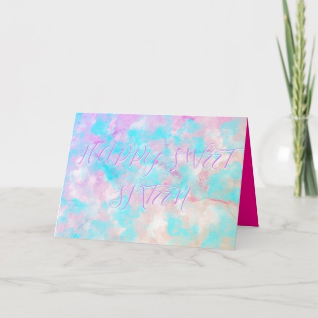 Carte Sweet sixteen moderne et branché 16 Anniversaire (Devant)