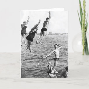 Carte Swiming at the Pier Greeting Card - 1780264