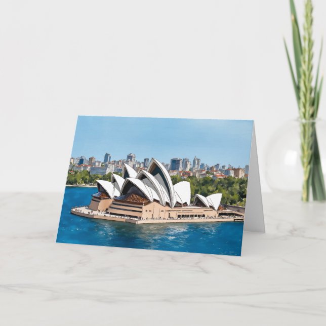 Carte Sydney Opera House Australie Aquarelle (Devant)