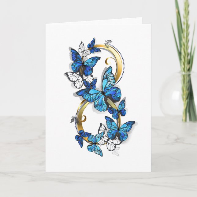 Carte Symbol Infinity of Blue Morpho Butterflies (Devant)