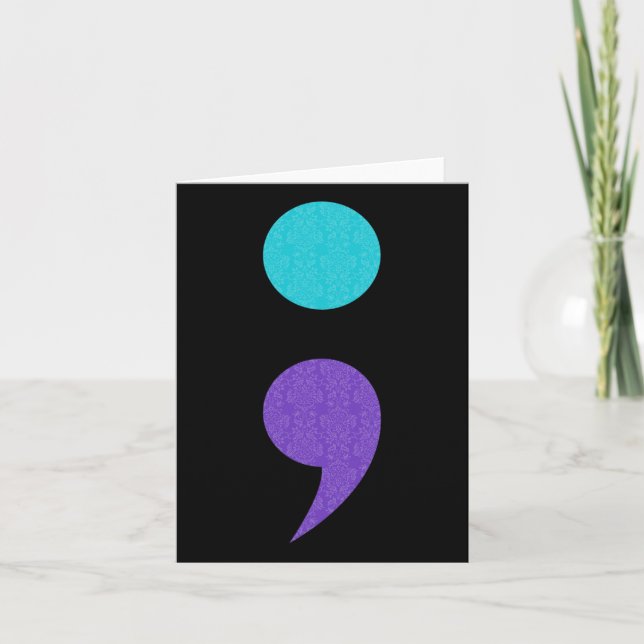 Carte Symbole Art cool Du Semicolon Pour La Prévention D (Devant)