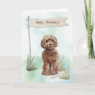 Carte Symbole Brown de Cockapoo Dog sous le signe de l'a