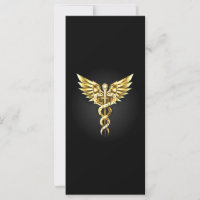 Symbole caducee polygonal or