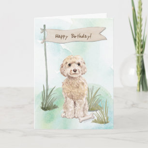 Carte Symbole Champagne Cockapoo Chien sous signe d'anni