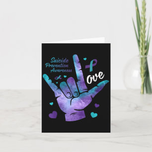Carte Symbole d'amour Turquoise & ; Suicide de ruban