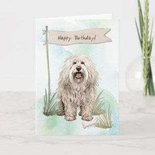 Carte Symbole d'anniversaire de la race de chien Komondo