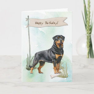 Carte Symbole d'anniversaire de la race de chien Rottwei