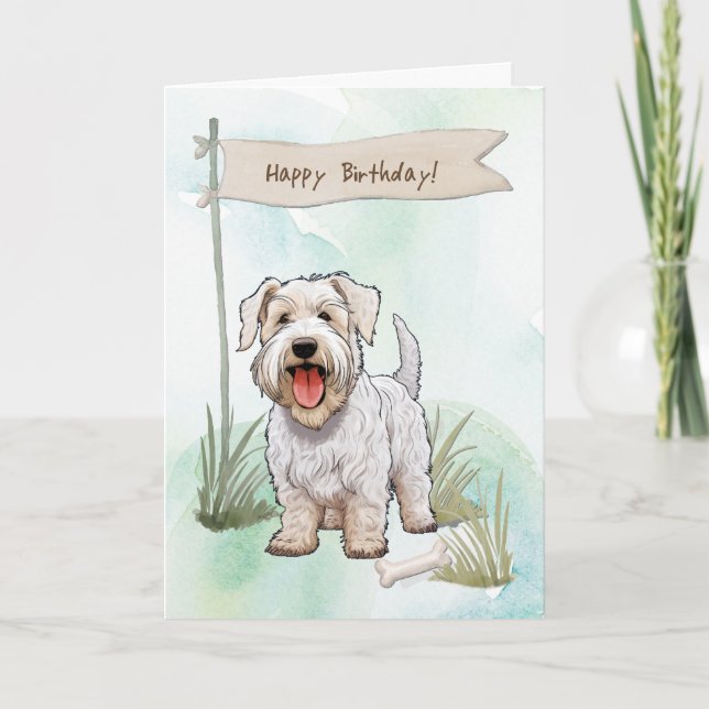 Carte Symbole d'anniversaire de Sealyham Terrier Chien d (Devant)