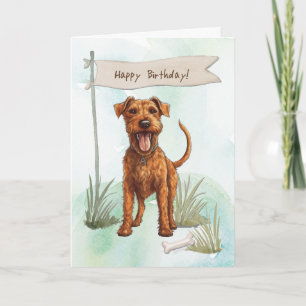 Carte Symbole d'anniversaire irlandais Terrier Dog en pl