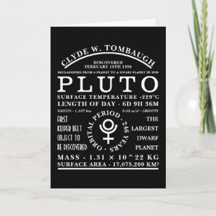 Carte Symbole d'astronomie détaillé Pluto Planète naine