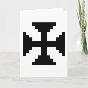 Carte Symbole de croix noire en Pixel Art 