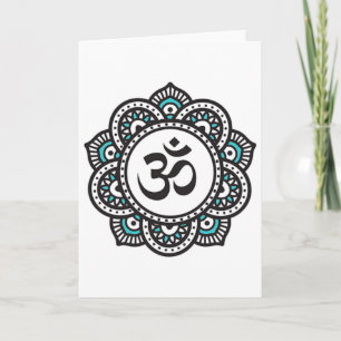 Carte Symbole de fleur de lotus Om spirituel yoga bouddh
