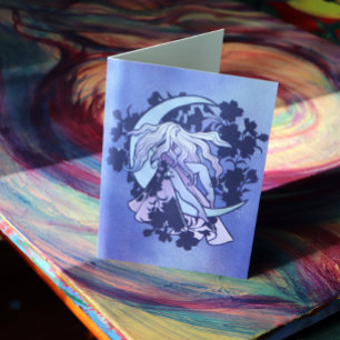 Carte Symbole de la lune violette déesse de Wiccan Tripl