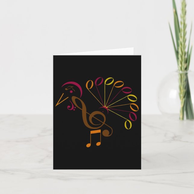 Carte Symbole de note de musique Dinde Professeur de mus (Devant)