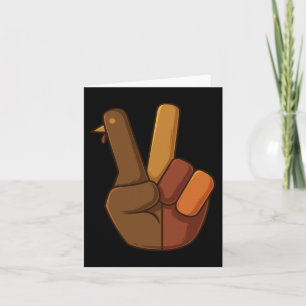 Carte Symbole de paix main de la Turquie Thanksgiving Fu