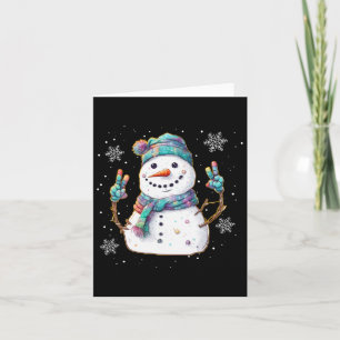 Carte SYMBOLE DE PAIX Snowman Noël Neige gelée hiver Xm