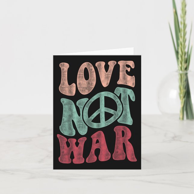 Carte Symbole de paix Super Love Not War (Devant)