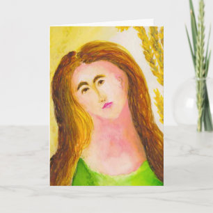 Carte Symbole de Zodiaque Virgo Green-Gold