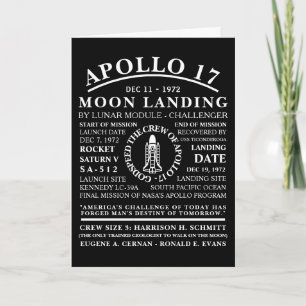 Carte Symbole détaillé du voyage spatial Apollo 17
