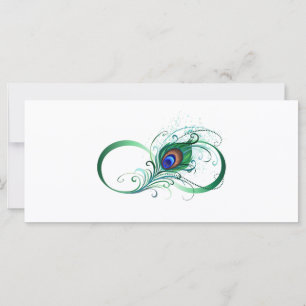 Carte Symbole d'infini avec plume de paon