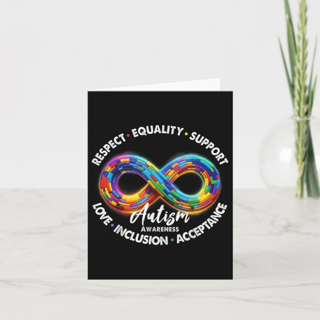 Carte Symbole d'infini Sensibilisation sur l'autisme Res (Devant)