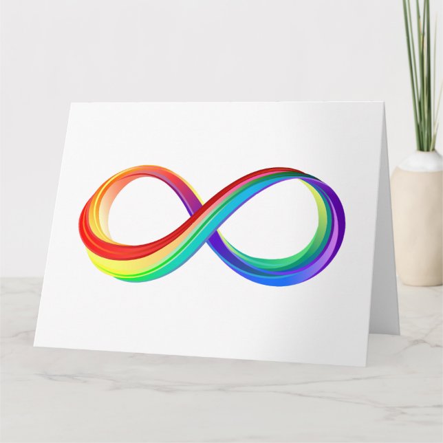 Carte Symbole d'infinité arc-en-ciel stratifié (Devant)