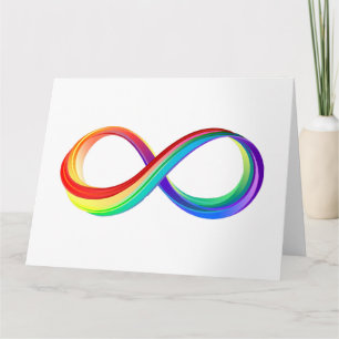 Carte Symbole d'infinité arc-en-ciel stratifié