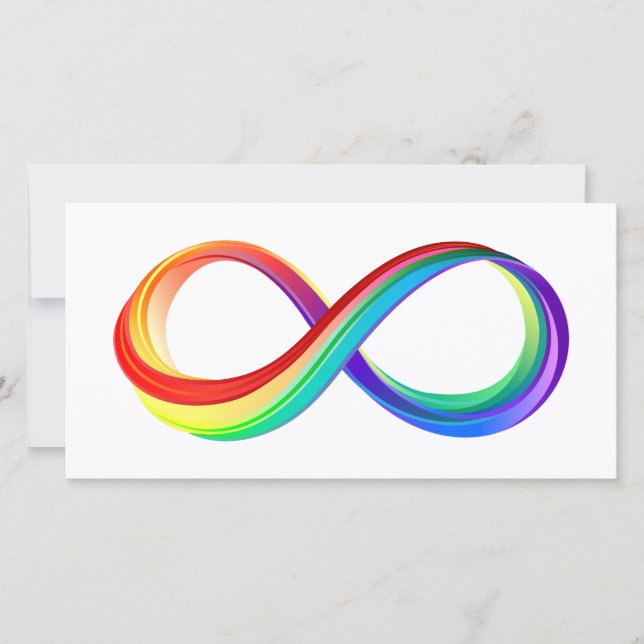 Carte Symbole d'infinité arc-en-ciel stratifié (Devant)