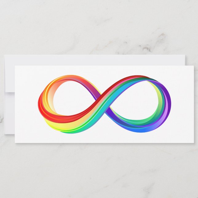 Carte Symbole d'infinité arc-en-ciel stratifié (Devant)