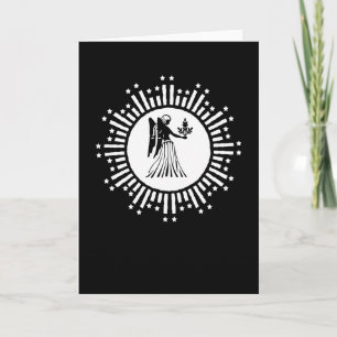 Carte Symbole du zodiaque Vierge avec étoiles et soleil 