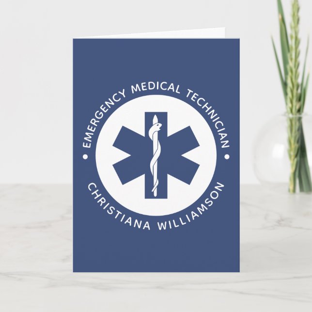 Carte Symbole EMT personnalisé Technicien Médicale d'urg (Devant)