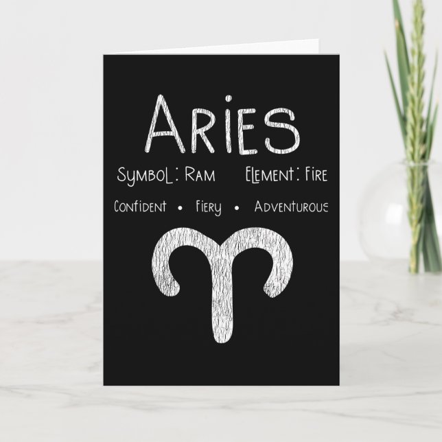 Carte SYMBOLE ÉTOILE D'Aries Horoscope Astrologie Cadeau (Devant)