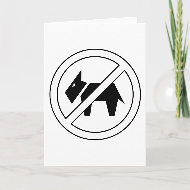 Carte Symbole gras noir et blanc Chiens non admis (Créateur téléchargé)