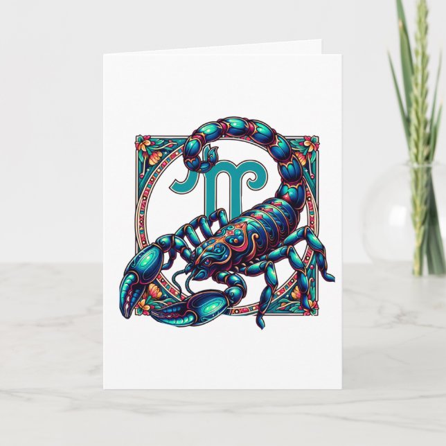 Carte Symbole Horoscope Scorpio Astrologie Anniversaire (Devant)