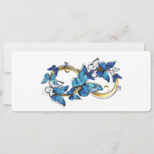 Carte Symbole infini de papillons Morpho bleus