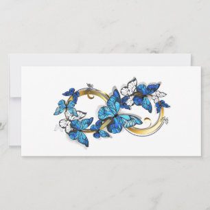 Carte Symbole infini de papillons Morpho bleus
