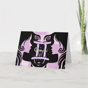 Carte SYMBOLE Joyeux ANNIVERSAIRE Zodiaque Gemini