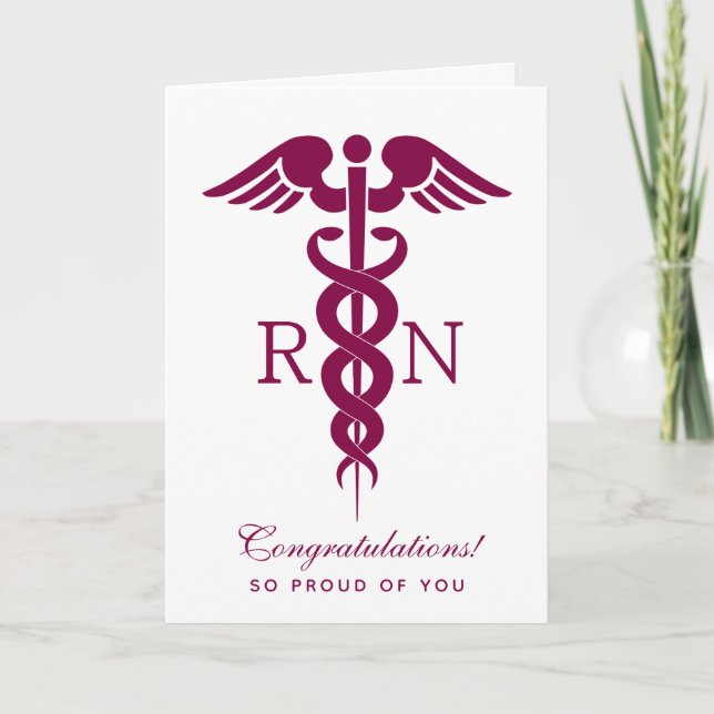 Carte Symbole Médicale rouge Caduceus Nurse (Devant)