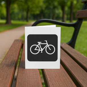 Carte Symbole minimaliste de vélo noir et blanc