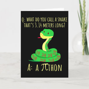 Carte Symbole Python Pithon Pi Prof de maths drôle Jour 
