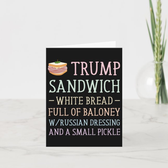 Carte SYMBOLE sandwich Trump Drôle (Devant)