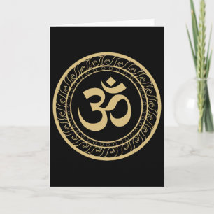 Carte Symbole spirituel de yoga Om Ohm Aum
