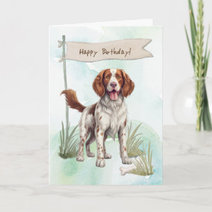 Carte Symbole Welsh Springer Spaniel Dog Under Bird