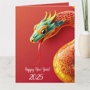 Carte symbole zodiaque chinois nouvelle année 2025 serpe