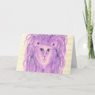 Carte Symbole zodiaque violet de Leo Anniversaire