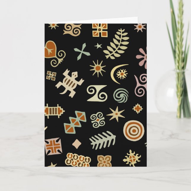 Carte Symboles Adinkra africains (Devant)